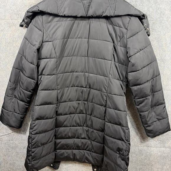TOMMY HILFIGER Women’s Black long puffer coat jacket Size Small - Picture 12 of 14